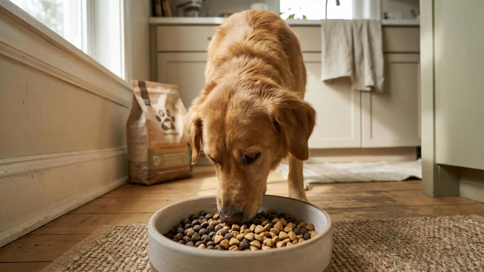 Switching dog food gradually for better gut health