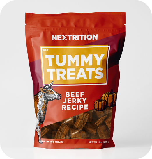 Official Nextrition Beef Tummy Treats packaging